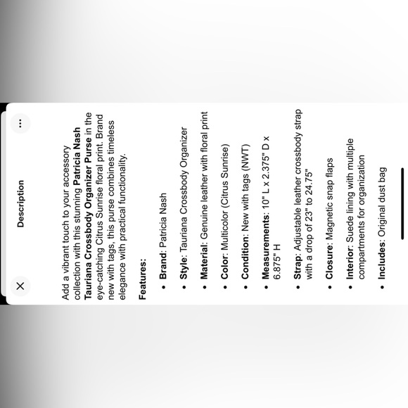 Patricia Nash Bag BNWT $229 retail 
Brand New with tags - Picture 11 of 11